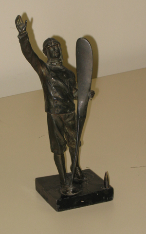 Statue of Pilot, Artist Unknown, Bronze, ca. 1915